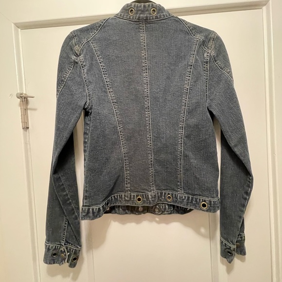 DKNY Jeans Blue Fitted Denim Jacket Juniors Size 9 - Picture 2 of 3